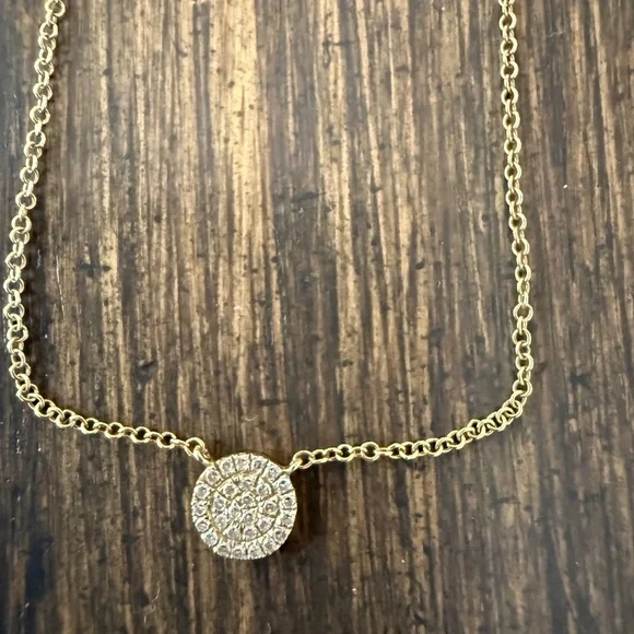 Emerson Ryder 14K Yellow Gold Diamond Disk Adjustable Necklace – New w/ Box - Picture 4 of 5